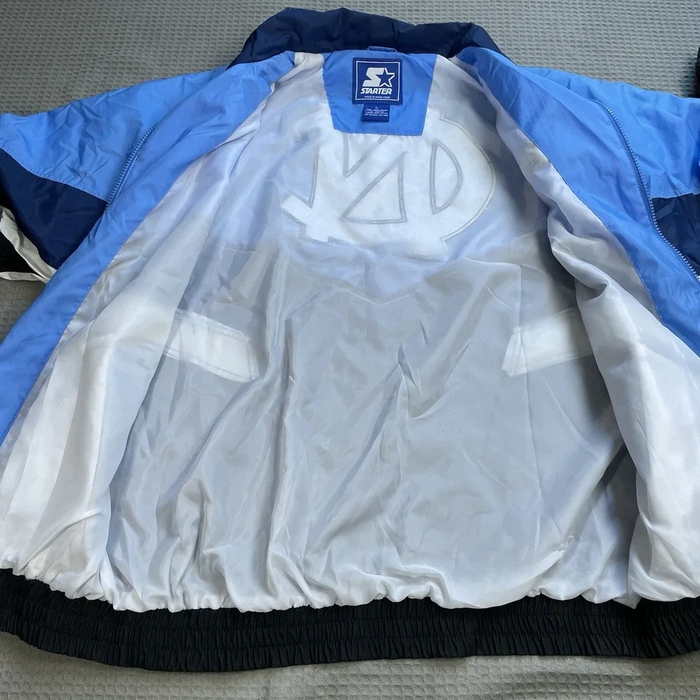 Vintage Starter UNC Carolina Tar Heels Windbreaker Jacket Large Full Zip Nylon